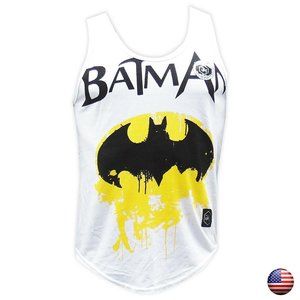 DEXMEN MEN'S BATMAN LOGO WHITE TANK TOP SIZE S L